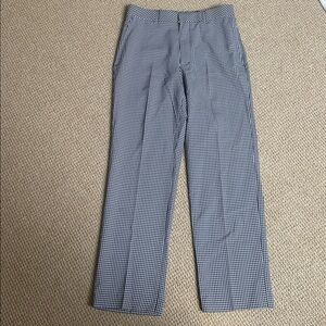 Walter Hagen Golf Pants Men’s 30x30 – Navy Micro Gingham Check, Flat-Front